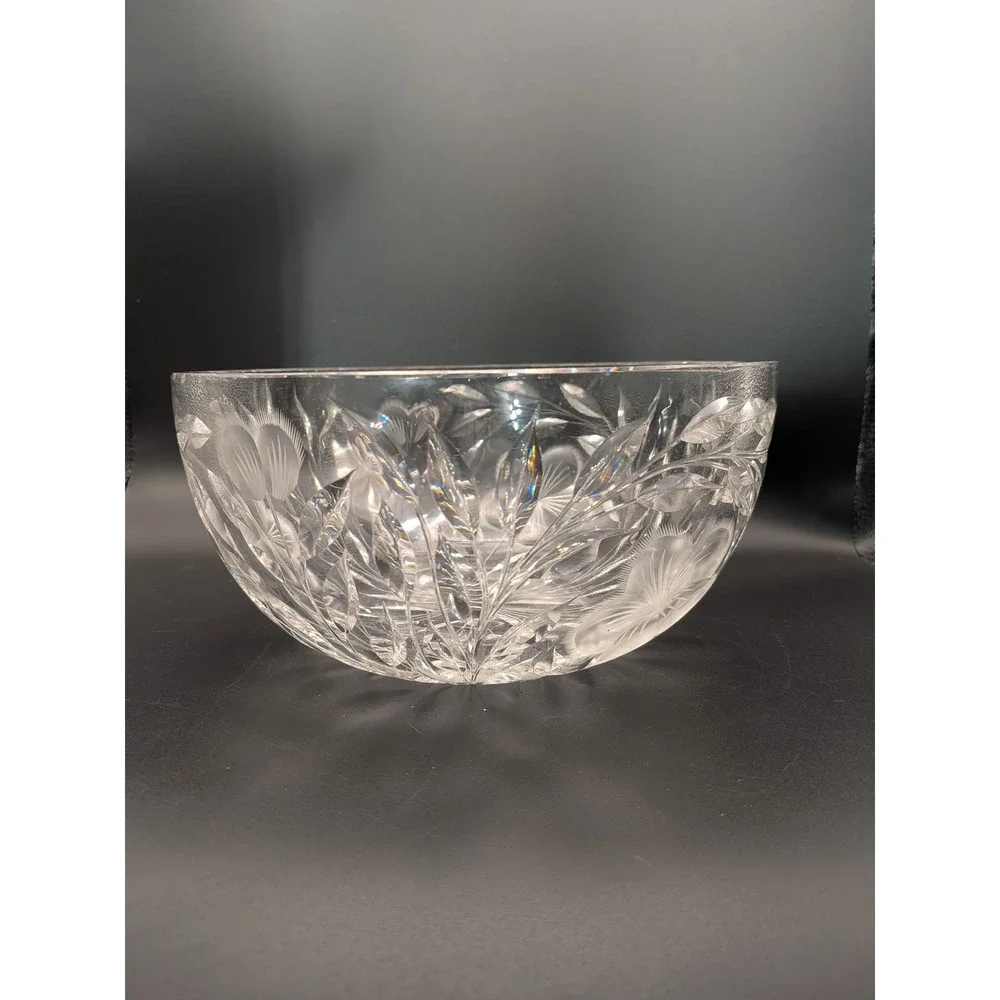 Vintage Heavy Cut Glass Crystal Covered Server